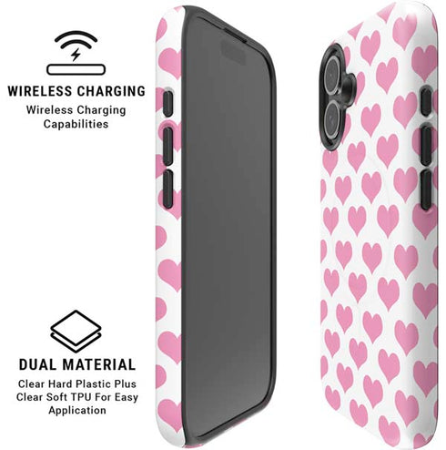 Plush Pink Hearts iPhone 16 Plus Magsafe Impact Case